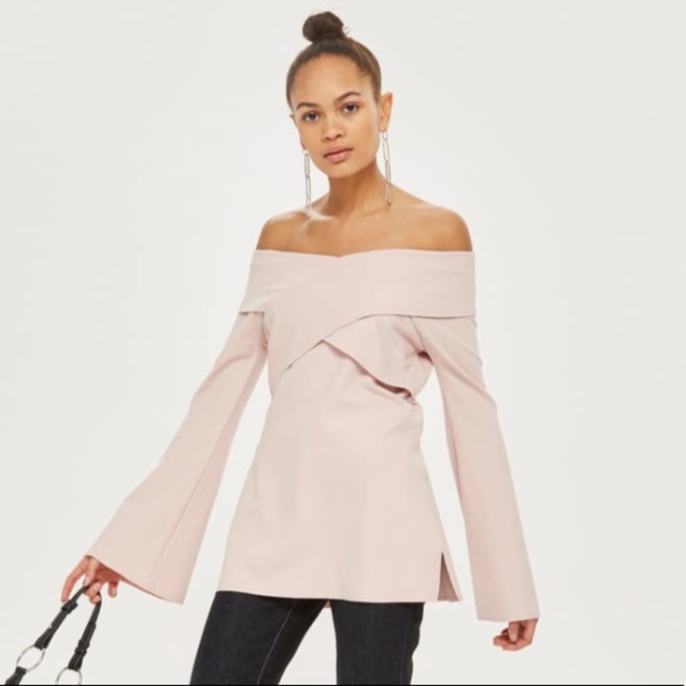 TopShop *NWT Off the Shoulder Tunic Blush